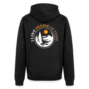 I Love Peeing Outside Camper Van Funny Camping - Unisex Premium Organic Zip Hoodie - black - Back - Nico (187cm)