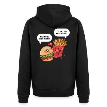 Burger Et Fries Burger cadeau - Veste à capuche bio Premium Unisexe - noir - Dos - Nico (187cm)