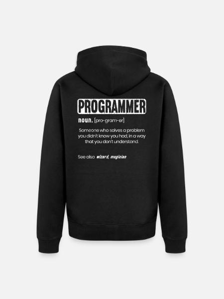Lustige Programmierer Definition Software-Entwickler - Unisex Premium Bio Zip Hoodie - Schwarz