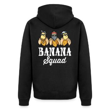 Banana Squad Banane Geschenk - Unisex Premium Bio Zip Hoodie - Schwarz - Hinten - Nico (187cm)