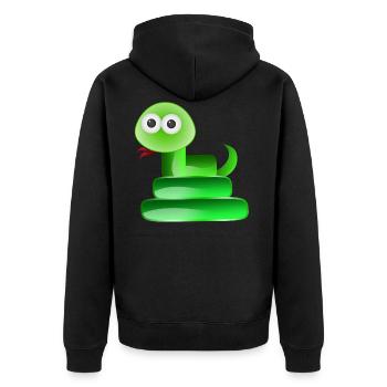 Snake Reptile - Unisex Premium Bio Zip Hoodie - Schwarz - Hinten - Nico (187cm)