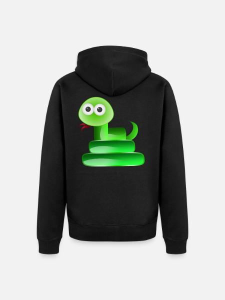 Snake Reptile - Unisex Premium Organic Zip Hoodie - black
