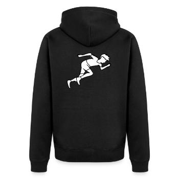 course sport - Veste à capuche bio Premium Unisexe - noir - Dos - Nico (187cm)
