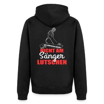 Sänger Singen Gesang - Unisex Premium Bio Zip Hoodie - Schwarz - Hinten - Nico (187cm)
