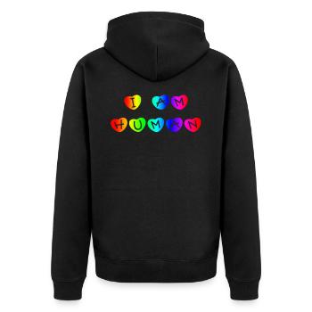 Arc-en-ciel, Arc-en-ciel, Arc-en-ciel, Arc-en-ciel - Veste à capuche bio Premium Unisexe - noir - Dos - Nico (187cm)