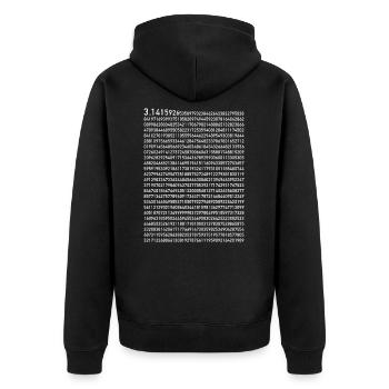 Pi 1000 posts mathematics numbers math gift - Unisex Premium Organic Zip Hoodie - black - Back - Nico (187cm)