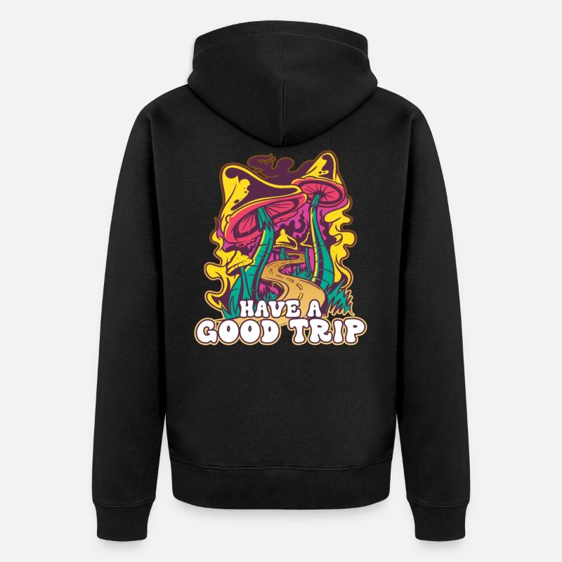 Trippy Champignons De Champignon - Veste à capuche bio Premium Unisexe - noir
