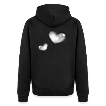 Cœur coeur - Veste à capuche bio Premium Unisexe - noir - Dos - Nico (187cm)