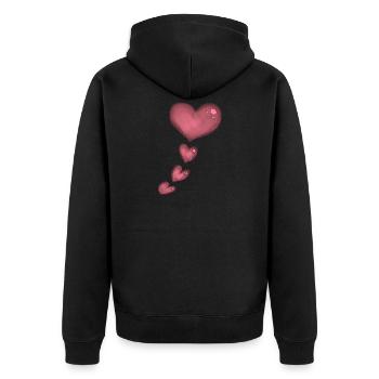 coeur rose - Veste à capuche bio Premium Unisexe - noir - Dos - Nico (187cm)