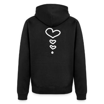 Cœur coeur - Veste à capuche bio Premium Unisexe - noir - Dos - Nico (187cm)