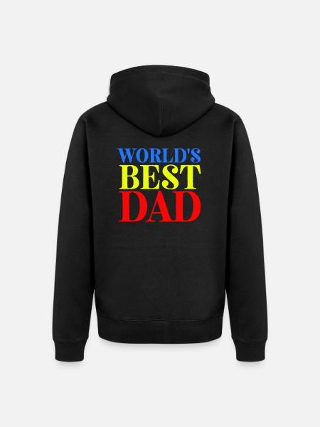 Festa del papà, festa del papà, festa del papà, festa del papà - Felpa con cappuccio ecologica premium unisex - nero
