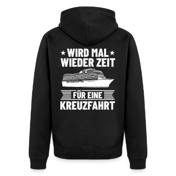 Zeit Für Kreuzfahrt Urlaub Kreuzfahrtschiff Deko - Unisex Premium Bio Zip Hoodie - Schwarz - Hinten - Nico (187cm)