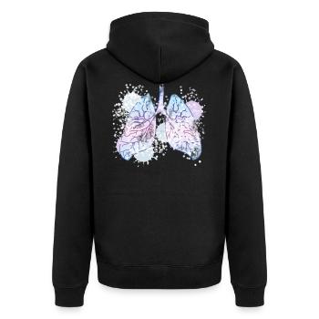 Lung bronchi - Unisex Premium Organic Zip Hoodie - black - Back - Nico (187cm)