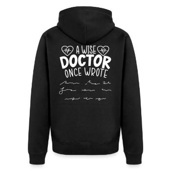 Un médecin sage a déjà écrit des soins de santé médicaux - Veste à capuche bio Premium Unisexe - noir - Dos - Nico (187cm)