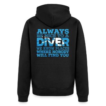 Soyez gentil avec un Diver Scuba Diving Buddy Aquaholic - Veste à capuche bio Premium Unisexe - noir - Dos - Nico (187cm)