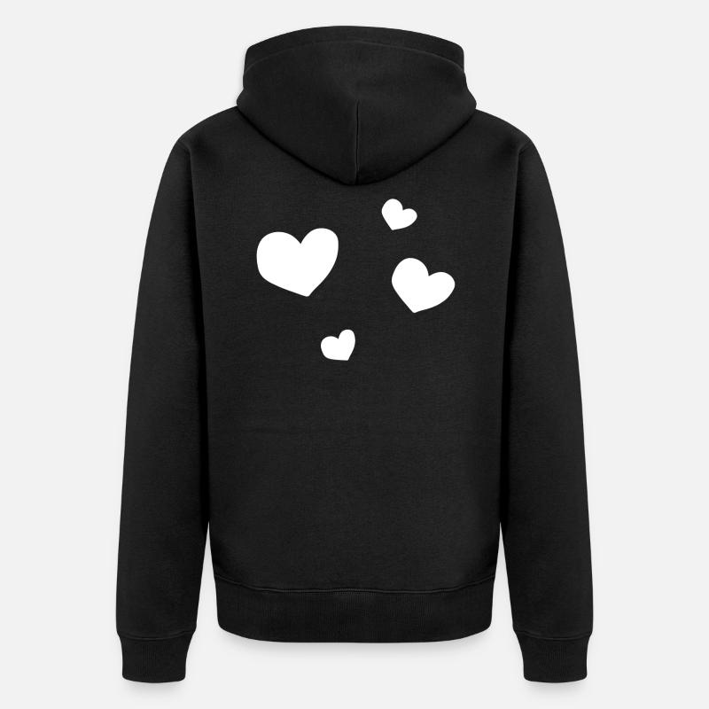 vier Herzen - Unisex Premium Bio Zip Hoodie - Schwarz