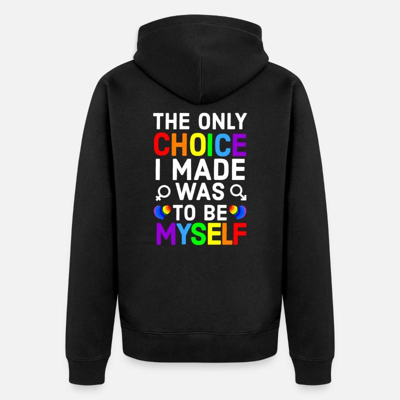 Arc-en-ciel, Arc-en-ciel, Arc-en-ciel, Arc-en-ciel, Arc-en-ciel - Veste à capuche bio Premium Unisexe - noir