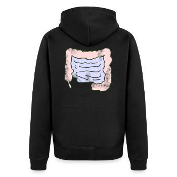 Darm Organ - Unisex Premium Bio Zip Hoodie - Schwarz - Hinten - Nico (187cm)