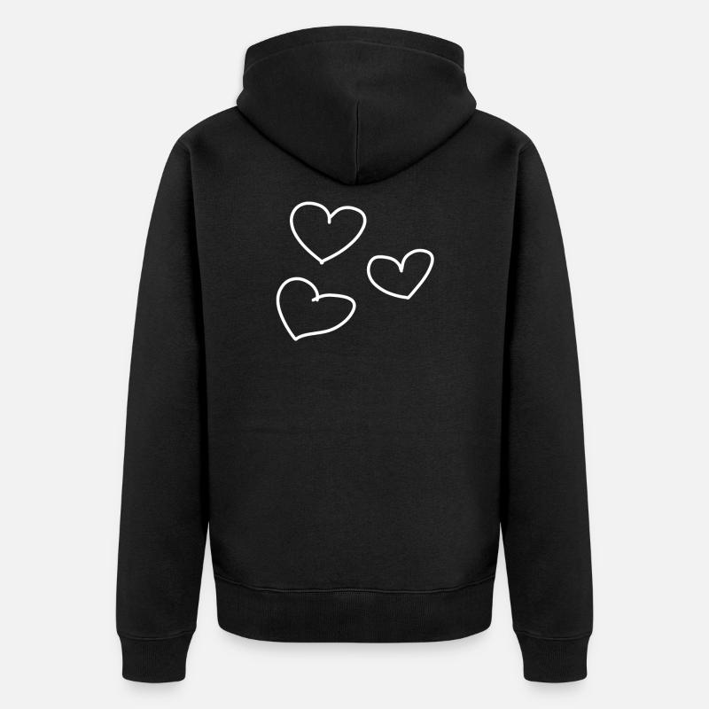 coeurs - Veste à capuche bio Premium Unisexe - noir