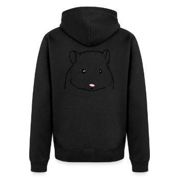Hamster süß Tiere - Unisex Premium Bio Zip Hoodie - Schwarz - Hinten - Nico (187cm)
