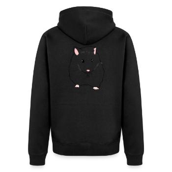 Hamster essen Tiere - Unisex Premium Bio Zip Hoodie - Schwarz - Hinten - Nico (187cm)