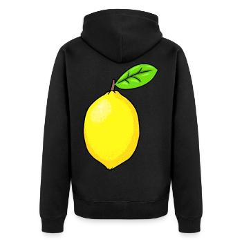 Lemon sour emotion feelings fruit lemons - Unisex Premium Organic Zip Hoodie - black - Back - Nico (187cm)