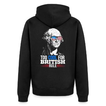 Trop cool pour la domination britannique 4 juillet américain - Veste à capuche bio Premium Unisexe - noir - Dos - Nico (187cm)