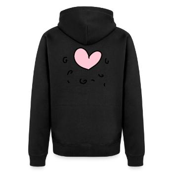 Coeur rose - Veste à capuche bio Premium Unisexe - noir - Dos - Nico (187cm)