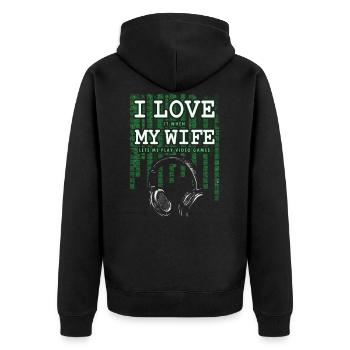 I LOVE IT WHEN MY WIFE LETS ME PLAY VIDEO GAMES - Veste à capuche bio Premium Unisexe - noir - Dos - Nico (187cm)