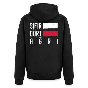 Agri 04 Turkey Turkiye gift holiday Türk TR - Unisex Premium Organic Zip Hoodie - black - Back - Nico (187cm)