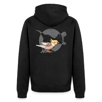 Cockatiel Dinsoaur Cacatoès Observation des oiseaux Tiel - Veste à capuche bio Premium Unisexe - noir - Dos - Nico (187cm)