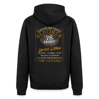 78. Geburtstag 78 Jahre Geschenk lustig Mann - Unisex Premium Bio Zip Hoodie - Schwarz - Hinten - Nico (187cm)