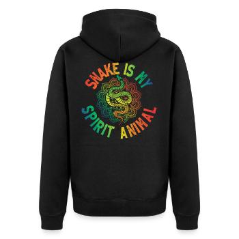 Snake Spirit Animal Schlange Geschenk - Unisex Premium Bio Zip Hoodie - Schwarz - Hinten - Nico (187cm)
