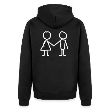 Amour amour amour - Veste à capuche bio Premium Unisexe - noir - Dos - Nico (187cm)