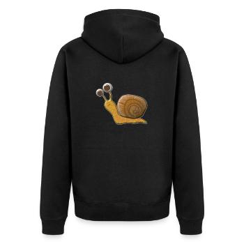 Einfach nur eine Schnecke - Unisex Premium Bio Zip Hoodie - Schwarz - Hinten - Nico (187cm)