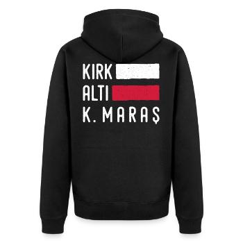 Maras 46 Türkei Turkiye Geschenk Urlaub TR Türk - Unisex Premium Bio Zip Hoodie - Schwarz - Hinten - Nico (187cm)
