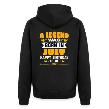 Geburtstag, Geburtstag, Geburtstag, Geburtstag, Geburtstag - Unisex Premium Bio Zip Hoodie - Schwarz - Hinten - Nico (187cm)
