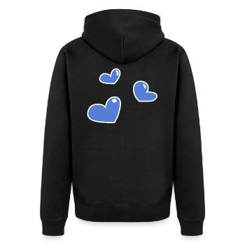 blaue herzen - Unisex Premium Bio Zip Hoodie - Schwarz - Hinten - Nico (187cm)