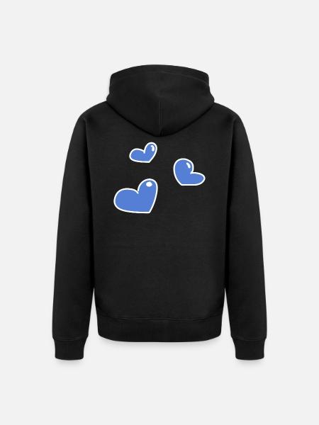 blue hearts - Unisex Premium Organic Zip Hoodie - black