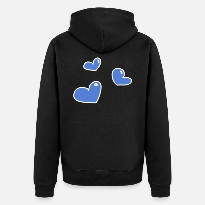coeurs bleus - Veste à capuche bio Premium Unisexe - noir