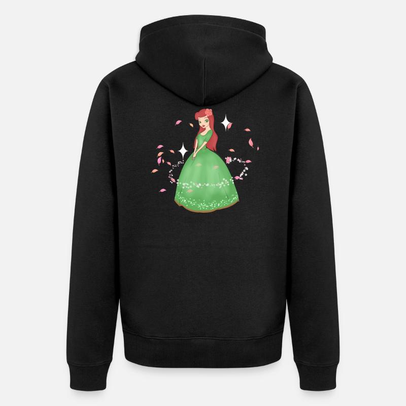 Prinzessin Mädchen - Unisex Premium Bio Zip Hoodie - Schwarz