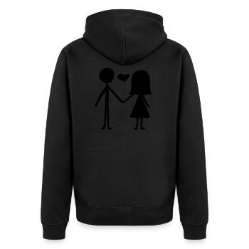Dear Couple - Unisex Premium Organic Zip Hoodie - black - Back - Nico (187cm)