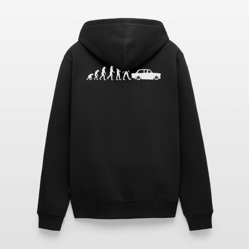 RDA Evolution Trabi, carton de course, Ostalgie Ostzone Veste à capuche bio Premium Unisexe