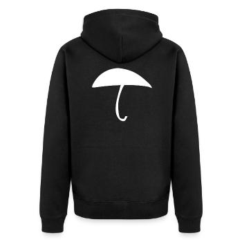 Umbrella Rain - Unisex Premium Organic Zip Hoodie - black - Back - Nico (187cm)