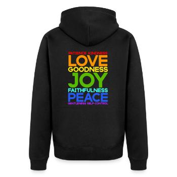 Jesus Jesus Jesus Christlich Christlich Christlich - Unisex Premium Bio Zip Hoodie - Schwarz - Hinten - Nico (187cm)