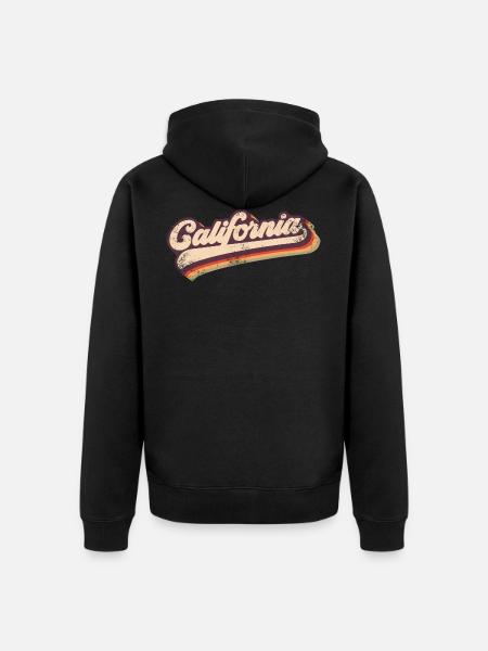 California Retro 80s - Unisex Premium Organic Zip Hoodie - black