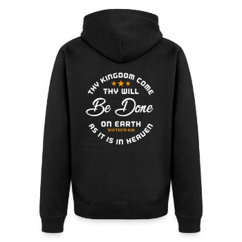 Jesus Jesus Jesus Christlich Christlich Christlich - Unisex Premium Bio Zip Hoodie - Schwarz - Hinten - Nico (187cm)