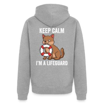 Im A Lifeguard Rettungsschwimmer Geschenk - Unisex Premium Bio Zip Hoodie - Grau meliert - Hinten - Nico (187cm)