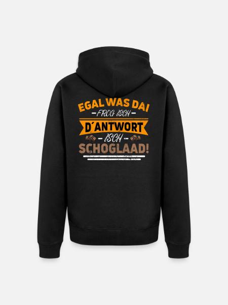 Alemannisch badisch für Naschkatzen - Unisex Premium Bio Zip Hoodie - Schwarz