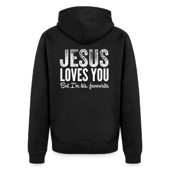 Jésus, Jésus, Jésus chrétien chrétien chrétien chrétien - Veste à capuche bio Premium Unisexe - noir - Dos - Nico (187cm)